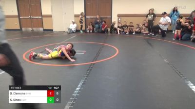 55 lbs Rr Rnd 2 - Danika Clemons, Misfits Girls Wrestling vs Kamryn Sines, OMP Girls