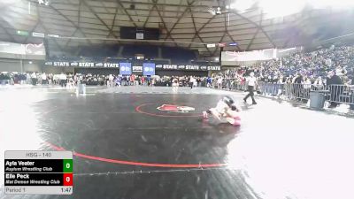 140 lbs Quarters - Ayla Veater, Asylum Wrestling Club vs Elle Peck, Mat Demon Wrestling Club
