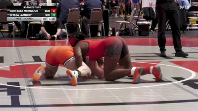 155 lbs First Round - Kori Elle McMillion, Warwick-G vs Mylea Lambert, Northampton-G