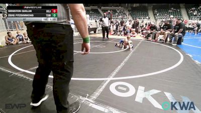 37 lbs Rr Rnd 1 - Wenston Quillin, Oklahoma Strong-Blue 9U vs Zeke Fitzsimmons, Team Tulsa RED