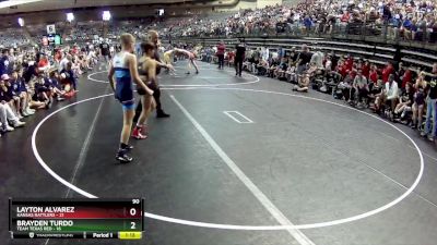 90 lbs Quarterfinals (8 Team) - Layton Alvarez, Kansas Rattlers vs Brayden Turdo, Team Texas Red