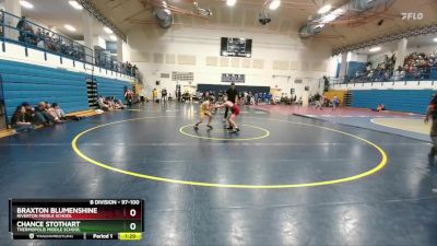 97-100 lbs Round 1 - Braxton Blumenshine, Riverton Middle School vs Chance Stothart, Thermopolis Middle School