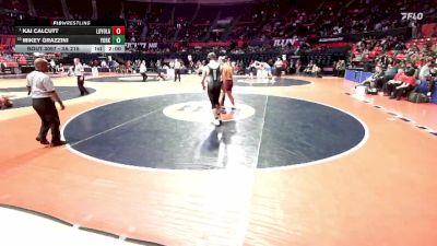 3A 215 lbs Champ. Round 1 - Kai Calcutt, Wilmette (Loyola Academy) vs Mikey Grazzini, Elmhurst (York)