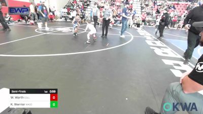 49 lbs Semifinal - Wyatt Worth, Collinsville Cardinal Youth Wrestling vs Kingston Warrior, Wagoner Takedown Club