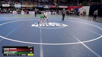 130 lbs Quarterfinal - Quinn Humbert, Seward High School vs Cache Henning, Unalaska