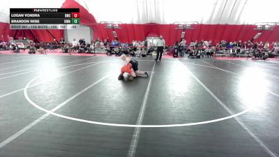 14U Boys - 155 lbs Cons. Round 1 - Logan Vondra, Dodgeville Mat Club vs Brandon Wise, Iowa