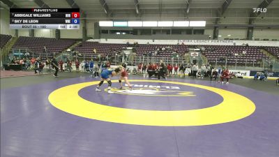 160 lbs Quarterfinal - Abbigale Williams, Norwich vs Sky De Leon, Western New England