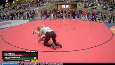 77 lbs Champ. Round 3 - Calvin Ake, Rock Of Redmond Wrestling vs Joey Gundersen, Glencoe