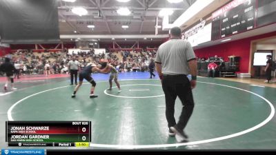 177 lbs Quarterfinal - Jonah Schwarze, Napa High School vs Jordan Gardner, San Marin High School