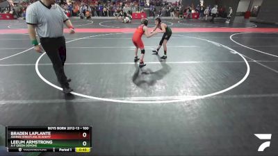 100 lbs Cons. Round 3 - Braden LaPlante, Askren Wrestling Academy vs Leeum Armstrong, A-F Green Demons