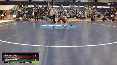 125 lbs Semifinal - Mason Barrett, Averett vs Isiac Paulino, Springfield College