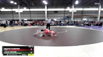 75 lbs Cons. Round 2 - Logun Walker, Clearwater Valley Wrestling Cl vs Weston Schreiner, Weiser