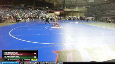 77 lbs Champ. Round 2 - Denton Omlid, Cherry Creek Wrestling Club vs Gunner Brown, Twin City Wrestling Club