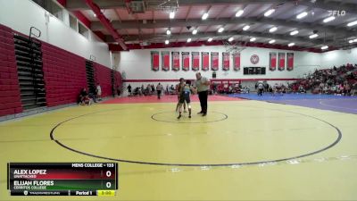 133 lbs Cons. Round 4 - Alex Lopez, Unattached vs Elijah Flores, Cerritos College