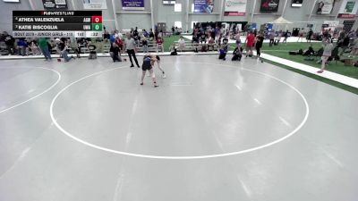 Junior Girls - 110 lbs Cons. Round 4 - Athea Valenzuela, Arizona Girls Wrestling vs Katie Biscoglia, Ubasa Wrestling Academy