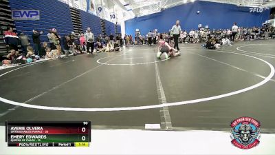 90 lbs Semis (4 Team) - Averie Olvera, Untouchables Purple vs Emery Edwards, Queens Of Chaos