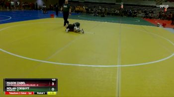 105 lbs Finals (8 Team) - Mason Zabel, PEM (Plainview/Elgin/Millville) vs Nolan Coequyt, Minneota