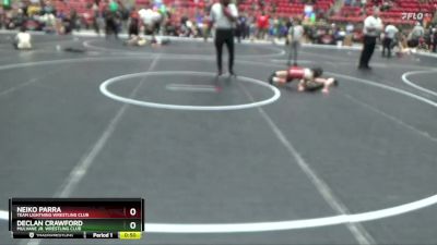 55 lbs Cons. Round 1 - Neiko Parra, Team Lightning Wrestling Club vs Declan Crawford, Mulvane Jr. Wrestling Club