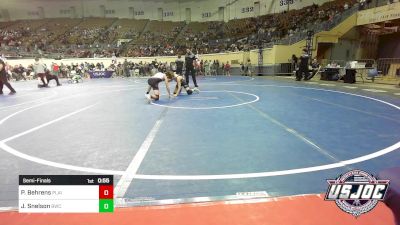 120 lbs Semifinal - Paxton Behrens, Plainview Youth Wrestling Club vs Jaxton Snelson, Bartlesville Wrestling Club