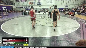 120 lbs Semifinal - Hunter Arriaga, Flathead (Kalispell) vs Marcus Divelbiss, Mt. Spokane