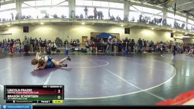 132 lbs Cons. Round 5 - Brason Schortgen, Jet Wrestling Club vs Lincoln Frazee, Indiana Storm Wrestling Club