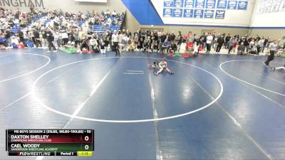 55 lbs Quarterfinal - Cael Woody, Sanderson Wrestling Academy vs Daxton Shelley, Champions Wrestling Club