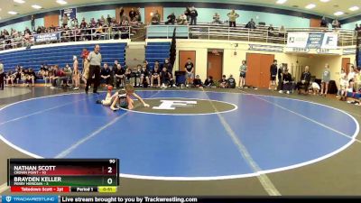 90 lbs Round 1 (4 Team) - Nathan Scott, Crown Point vs Brayden Keller, Perry Meridian