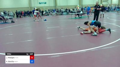 120 lbs Consi Of 4 - Jaxson Madgey, Youth Impact Center Wrestling Club vs Aaron Bonilla, Miami Beach Senior High