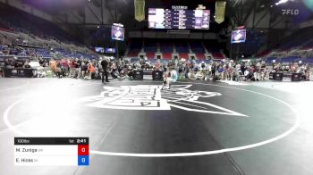 100 lbs Cons Semi - Mia Zuniga, Washington vs Emaline Hicks, Michigan