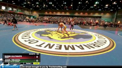 150 lbs Cons. Round 2 - Quinn Lillywhite, Hazen vs Angel Melgoza, Central Valley (Ceres)