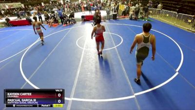 215 lbs Champ. Round 3 - Kayden Cartee, California vs Pascual Garcia Iii, South High School Wrestling