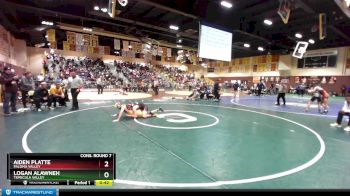 160 lbs Cons. Round 7 - Aiden Platte, Paloma Valley vs Logan Alawneh, Temecula Valley