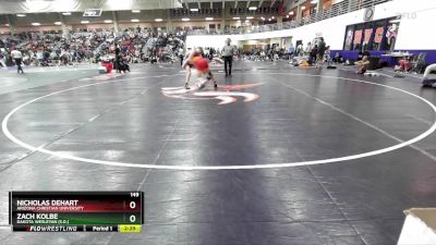 149 lbs Cons. Round 2 - Zach Kolbe, Dakota Wesleyan (S.D.) vs Nicholas Dehart, Arizona Christian University