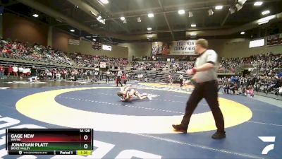 1A 126 lbs Cons. Round 1 - Jonathan Platt, Bryce Valley vs Gage New, Wayne