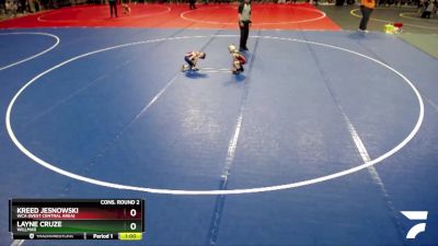 45 lbs Cons. Round 2 - Kreed Jesnowski, WCA (West Central Area) vs Layne Cruze, Willmar