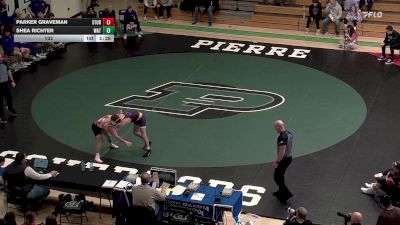 132 lbs Semis & 1st Wb (8 Team) - Parker Graveman, Sturgis Brown vs Shea Richter, Watertown