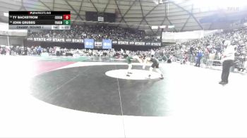 Boys 2A 132 lbs Champ. Round 1 - John Grubbs, Port Angeles vs Ty Backstrom, Cedarcrest