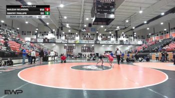 110 lbs Consi Of 8 #2 - Maleah Mcandiel, Wyandotte HS Girls vs Gentry Phillips, Durant High School Girls