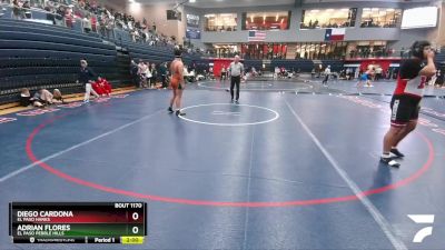 215 lbs 13th Place Match - Adrian Flores, El Paso Pebble Hills vs Diego Cardona, El Paso Hanks