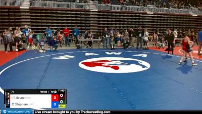 77 lbs Champ. Round 2 - Traylen Bruce, Pinedale Pummelers Wrestling Club vs Cal Stephens, Glenrock Wrestling Club