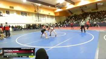 132 lbs Championship Back - Cameron Main, Northwest Christian HS vs Matthew Mazon, Lee Williams HS