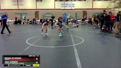 72 lbs 1st Place Match - Finn Gannon, McDonald Wrestling Academy vs Nicholas Hoskin, Seagull