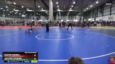 65 lbs Placement (4 Team) - Grayden Coleman, BELIEVE TO ACHIEVE WRESTLING CLUB vs Easton Womble, CAPITAL CITY WRESTLING CLUB