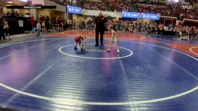 43 lbs Champ. Round 2 - Weston Leger, Laurel Matburners vs Sephreno Pike, Fort Benton Longhorn Wrestling