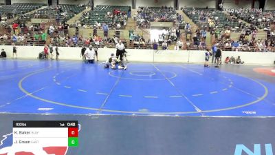 100 lbs Consolation - Keegan Baker, Bluff Wrestling Club vs Justin Green, East Jackson Takedown Club