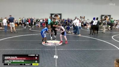 92 lbs Round 3 - Karcyn Broughton, Blue Steel vs Jaxon Ralph, Mighty Warriors Wrestling Acad