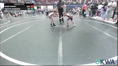 55 lbs Round Of 16 - River Coffelt, Bridge Creek Youth Wrestling vs Huxtyn Thompson, Bristow Elementary Wrestling Club