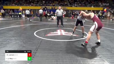 115 lbs Quarterfinal - Kahle Larson, Brookville vs Jp May, Nazareth