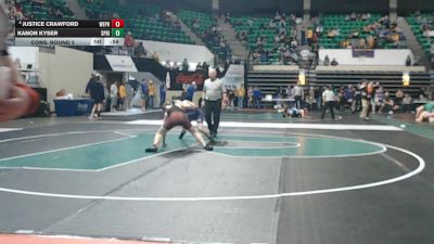 5A 138 lbs Cons. Round 2 - Kanon Kyser, Springville vs Justice Crawford, West Point High School