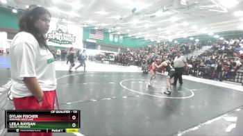 131 lbs Cons. Round 2 - Dylan Fischer, Harvard Westlake vs Leila Raygan, South Torrance